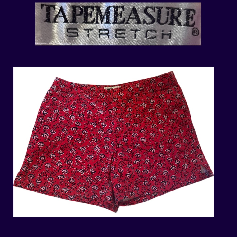 Tapemeasure Stretch red navy Preppy shorts sz 8